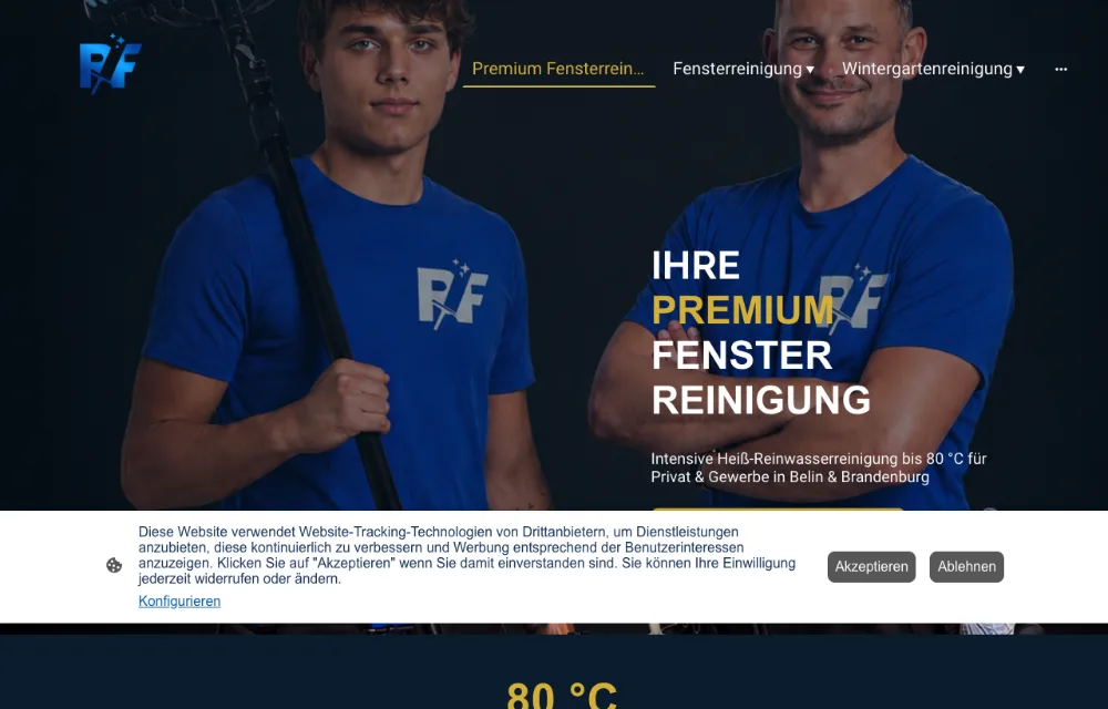 Screenshot der alten JR Gebäudeservice Website — unoptimiert, ohne SEO, vor dem Norex-Relaunch